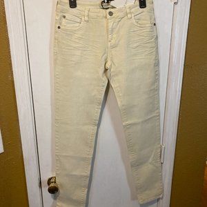 Twin Set junior ladies size 16 beige cream tapered slim leg super stretch jeans